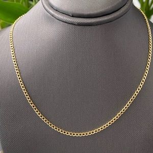 14K Yellow Gold Curb Chain 16 inch